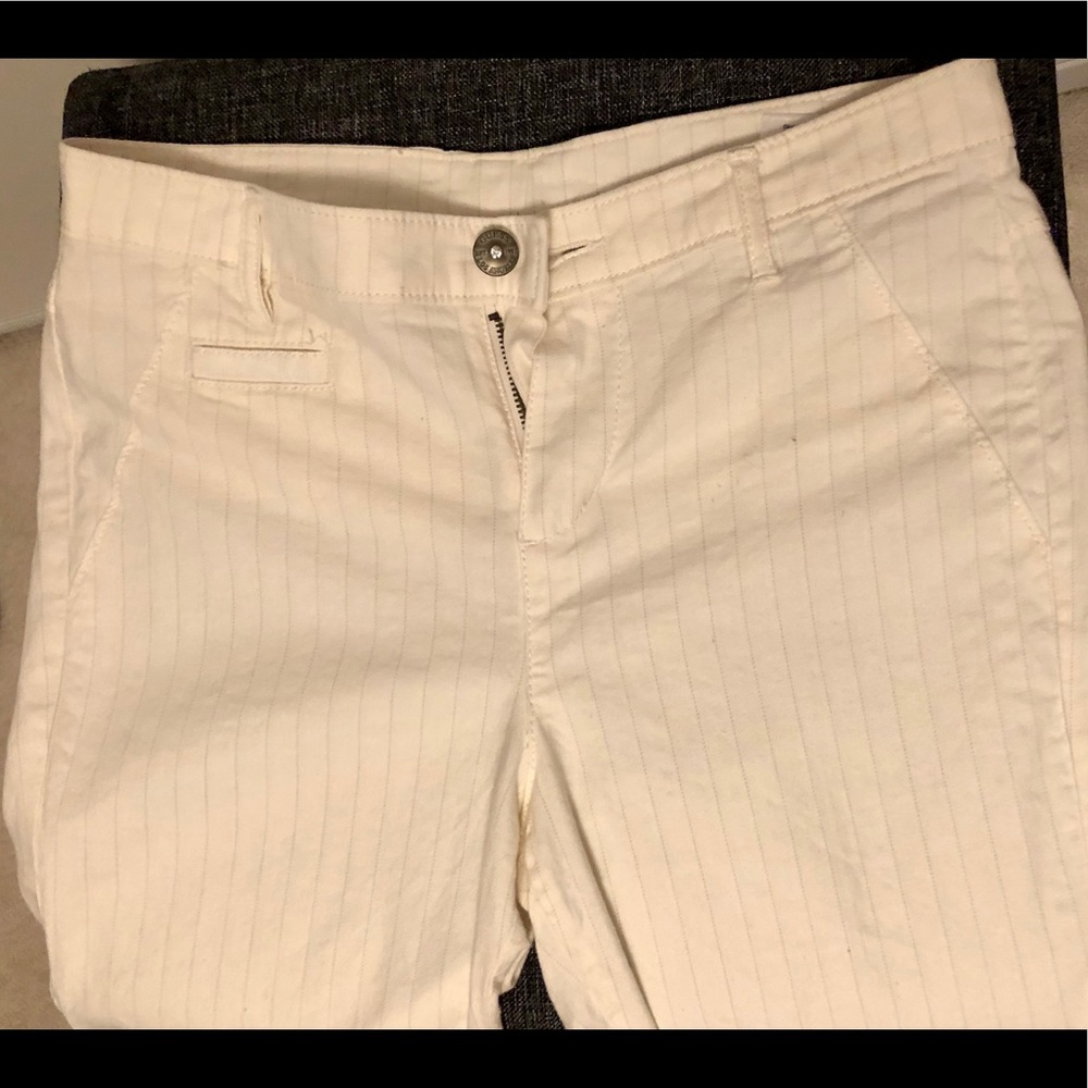 Guess Pinstripe Cream Pant